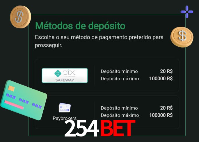 O cassino 254bet oferece uma grande variedade de métodos de pagamento